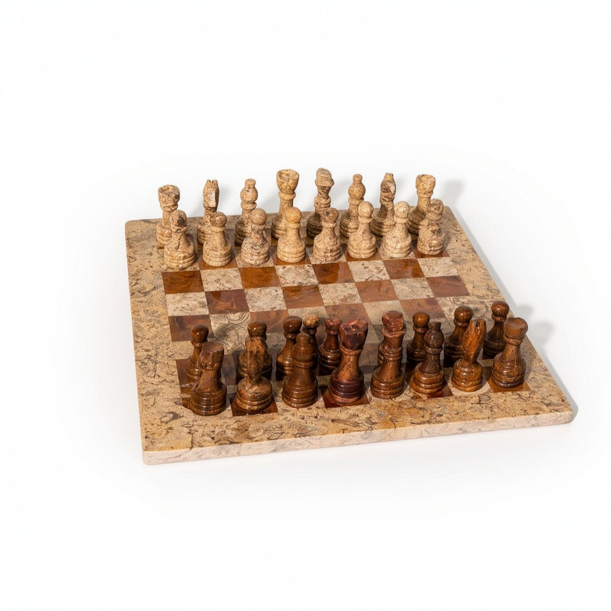 Chess Board with Pieces Square Chess Ornament Eye-Catching Statue for Desk