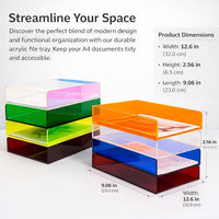 Clear Acrylic File Holder Office Organizer, Single Tier Desktop Rack for Desk, A4 Document Storage for Study Room and Professionals