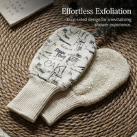 Exfoliating Wash Cloth Double Sided with Loofah, Korean Washcloth for Adults Bathing, Thickened Textured Surface Back Scrubbing Towel