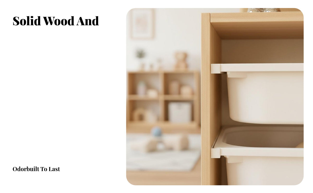 Solid Wood Construction Kids Toy Storage Organizer Large Capacity Wooden Kids Storage Unit with Bins Child-Friendly Design Multi-Tier Playroom Organizer Space-Saving for Toddlers, Parents, Living Room, Daycare, Classroom