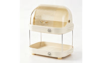 Nursing Bottle Storage Box with Cover Dust-Resistant Multifunctional Drainage Rack Ventilated Bottle Organizer with Dome Lid for Parents