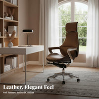 Ergonomic Design Highspine managerial Chair Adjustable Height Office Furniture Padded Armrests Task Seat effortless Rolling Casters for Study Room