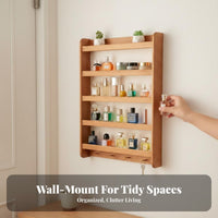 Multi-Tier Wooden Organizer Slim Design Storage Rack Easy Reach for Living Room