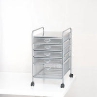 Multi-layer Metal Mesh File Cart with Storage Racks