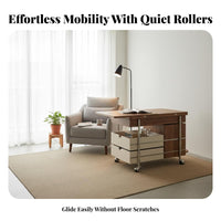 Foldable Tea Trolley Space-Saving Design Side Table Lockable Casters Multi-Tier Storage for Homeowners, Entertainers
