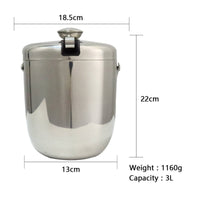 Stainless Steel Ice Bucket Rust Resistant Ice Bucket with Handle Heavy Duty Beverage Chiller Tub for Outdoor