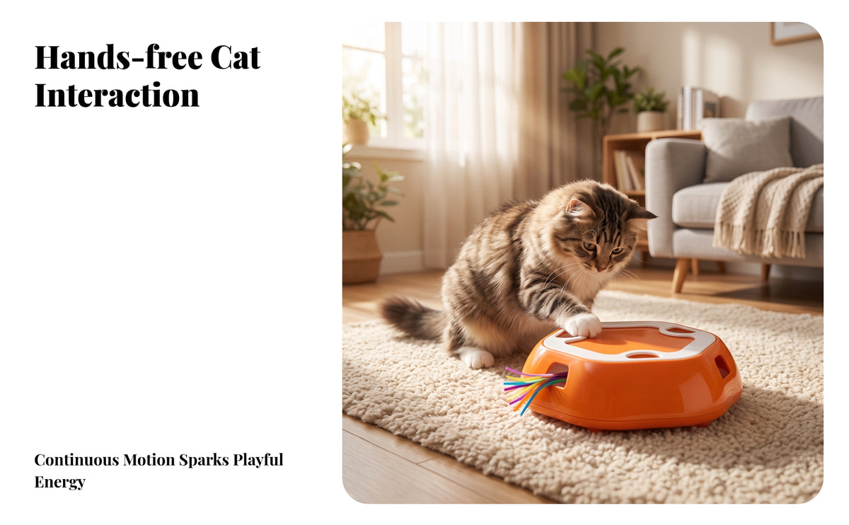 Automatic Interactive Cat Toy | Colorful Teasing Strands, Electric Cat Toy, for Home