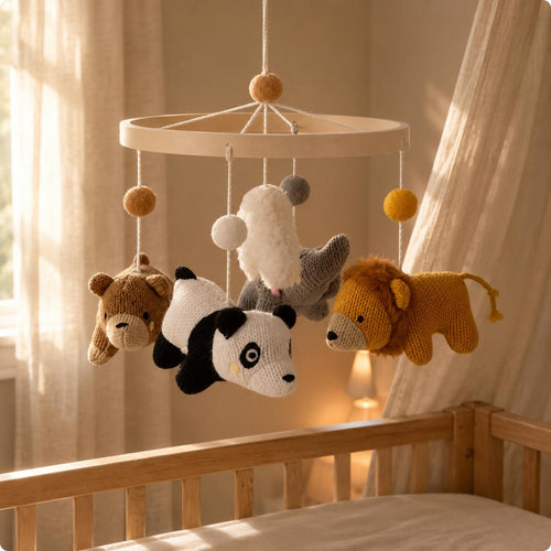 Crochet Creature Mobile Knitted Texture Infant Decor Stuffed for Crib