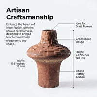 Wabi-Sabi Ceramic Vase, Modern Minimalist Style