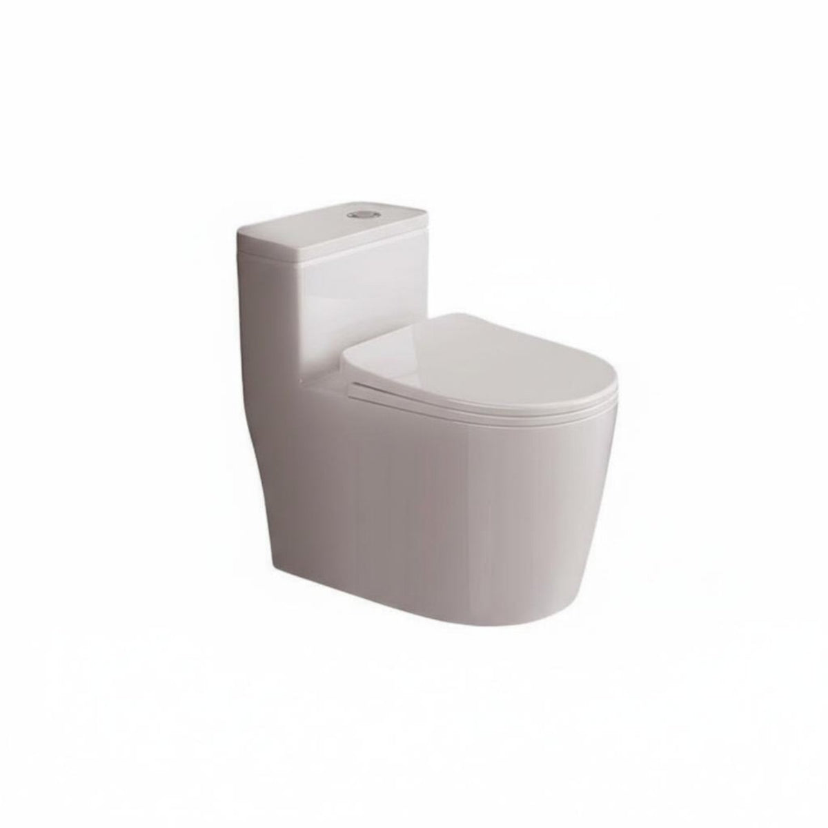 Anti-Splash Unified-Piece Siphonic Toilet Powerful Flush Water Closet Easy-to-Clean Glaze Ware Soft-Close Seat for Apartment Dwellers, Homeowners, Bathroom, Restroom, Home