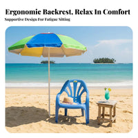 Ergonomic Backrest Low-Back Monobloc Chair Easy to Clean Outdoor Furniture Long-Lasting Patio Seating Weatherproof for Business Owners, Homeowners, Adults, Beach, Poolside, Garden, Balcony