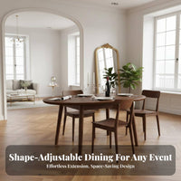 Round to Oval Dining Table Multi-Functional Extendable Dining Table for Apartment Dwellers, Homeowners, Living Room
