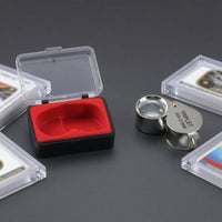 Collectible Card Magnifier Metal Card Body Magnifier Inspection Tool Clear Lid Close-Up