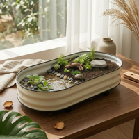 Reptile Enclosure with Wheels Open-Top Tortoise Tub with Casters Turtle Breeding Box Corrugated Reptile Breeding Box for Patio