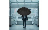 Solid Color Umbrella with Hook Handle Easy-Grip Straight Handle Umbrella Classic Minimalist for Commuters, Professionals, Commuting, Business, Travel