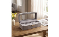 5-Slot Watch Box Velvet Lined Watch Box with Window Dustproof for Dresser