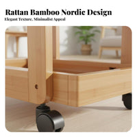 Foldable Multi-Tier Trolley Mobile with casters Household Storage for Students