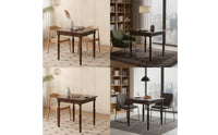 Solid Wood Square Dining Table Dark Walnut Wooden Dining Table Vintage-Inspired Furniture Farmhouse for Small Apartment, Study Corner
