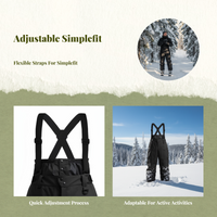 Unisex Waterproof Insulated Bib Pants, Winter Outdoor