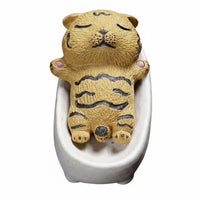 Animal Bathtub Figurine Soothing Style Cute Animal Desk Decoration Handmade Feel Figurine for Office