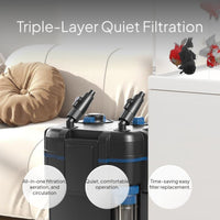 External Aquarium Purifier with Quiet Multi-Stage Filtration