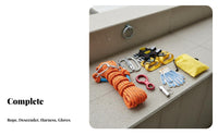 7 Pieces Wear-Resistant High-Elevation Escape Rope Set Anti-Slip Emergency Rappelling System Steel Wire Core