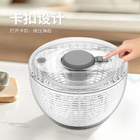 Multifunctional Manual Vegetable and Fruit Salad Spinner with Press, Plastic, 6L