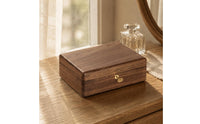 Walnut Jewelry Case Compact Wood Band Holder Box Anti-Scratch for Wedding