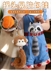 可爱动物老虎猫咪挂件毛绒玩具公仔狐狸玩偶女生包包钥匙扣布娃娃