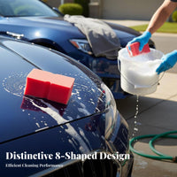 High Foaming Car Wash Sponge Scratch-Safe Figure 8 Car Sponge Highly Absorbent for DIY Detailers, Garage