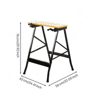 Folding Workbench Metal Frame Portable Workbench Round Holes Shop Gear for Carpentry