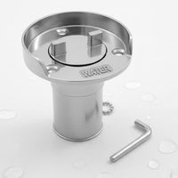 Mirror Polished Stainless Steel Deck Fill Cap Waterproof Boat Water Fill Port Easy to Install Boat Deck Cap with Retaining Chain for RV Owners