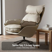 Upholstered Rotating Armchair Modern Design Lounge Chair Sumptuous Upholstery Sturdy Construction for Readers, Office, Balcony