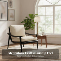 Upholstered Armchair with Wood Legs Removable and Cleanable Cover Upholstered Wood Frame Chair Vintage and Design Breathable