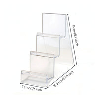 Clear Stepped Display Stand Transparent Acrylic Display Stand Maximum Visibility Holder Space-Saving for Retail Stores