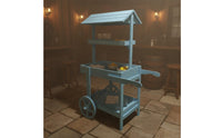 Wheeled Design Rustic Display Trolley Wheels Farmhouse Display Trolley Tiered Shelves for Balcony, Shop Window, Bar