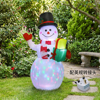 Christmas Inflatable Snowman Colorful Snowman with Top Hat Outdoor Decoration Eye-Catching Holiday Display Easy to Use