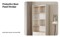 Standalonestanding Multi-Compartment Shelving Single Large Capacity Bookcase Space-Saving Design Bookshelf Easy Assembly for Homeowners, Book Lovers, Awayice Workers, Bedroom, Study Room