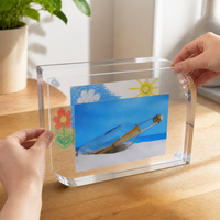 Magnetic Acrylic Photo Frame with Rounded Corners, Double-Sided Display
