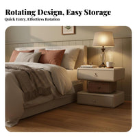 Rotating Tiered Cabinet Sturdy Build 3-Tier Rotating End Table Easy to Clean