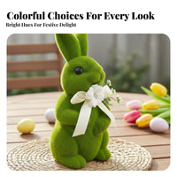 Easter Rabbit Decoration Mossy Appearance Artificial Foliage Rabbit Statue