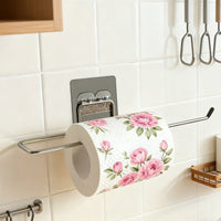 Paper Towel Holder Easy Installation Under Cabinet Space Saving Kitchen Rag Hanger for Renters, Lavatory, RV