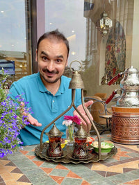新款ACAR土耳其咖啡杯红茶杯托盘支架铜合金复古雕花