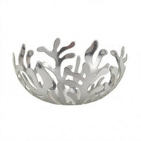 Fruit Basket with Cutout Sides Sculptural Coral Fruit Bowl Glossy for Tabletop