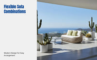 Outdoor Rattan Sofa Set, Metal Frame, Patio Wicker Lounge, Modern Creative Furniture