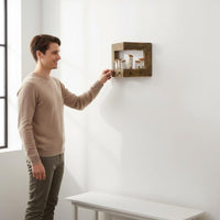 Wooden Key Hanger Rustic Design Wall Mounted Corner Organizer for Entryway