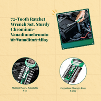 Ratchet Socket Wrench Set, Quick Release Mechanism, Multi-Functional Hand Tool Kit for Auto Repair, Home Maintenance, Motorcycles