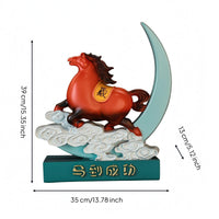 Running Horse Figurine Freestanding Desk Horse Statue Success Symbol Home Decor for Office