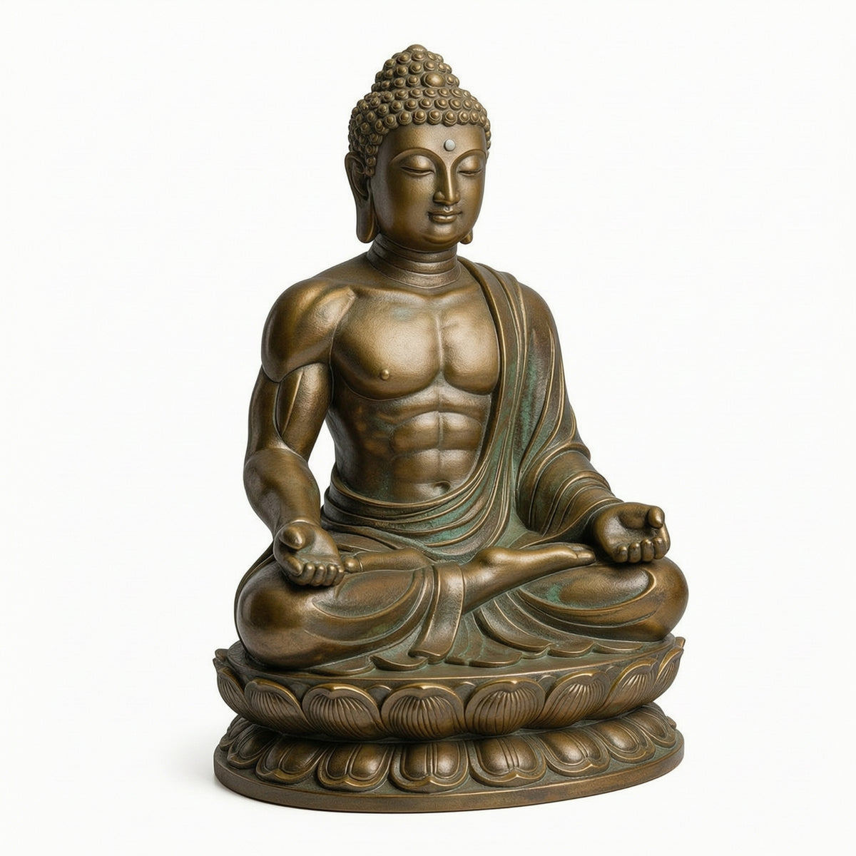 Buddha Ornament with Lotus Base Sculptural for Living Room