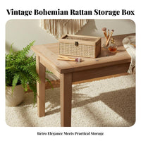 Woven Decorative Box Bohemian Design Household Storage Multipurpose for Desktop